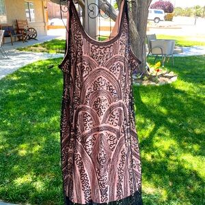 Unique Vintage 3X flapper dress blush/black